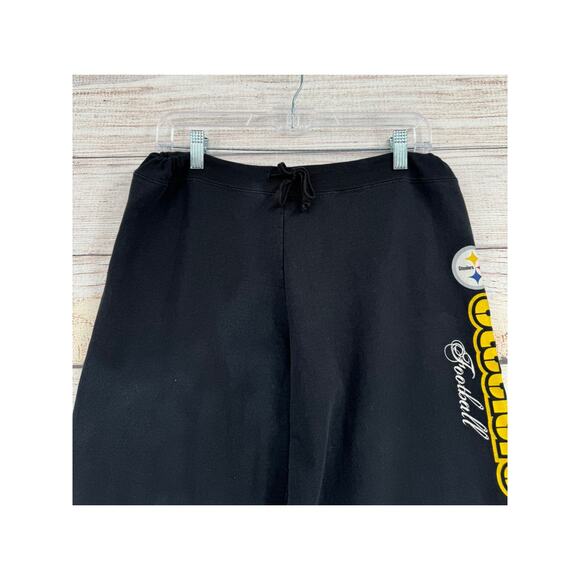 NFL Team Apparel Pittsburgh Steelers Sweatpants Womens Medium Black Yellow - Picture 4 of 12